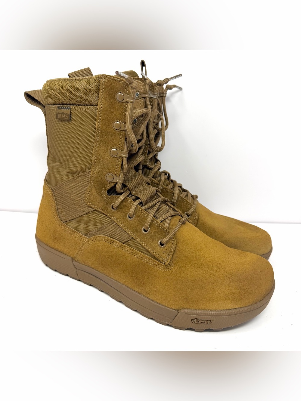Lems Shoes Men’s Tactical Pro Tall Combat Boots Sz 13 Coyote Brown Vibram GUC